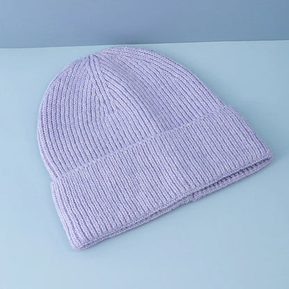 Women’s Cuffed Ribbed Knit Beanie Hat, Speckled Glitter Decorative Winter Hat