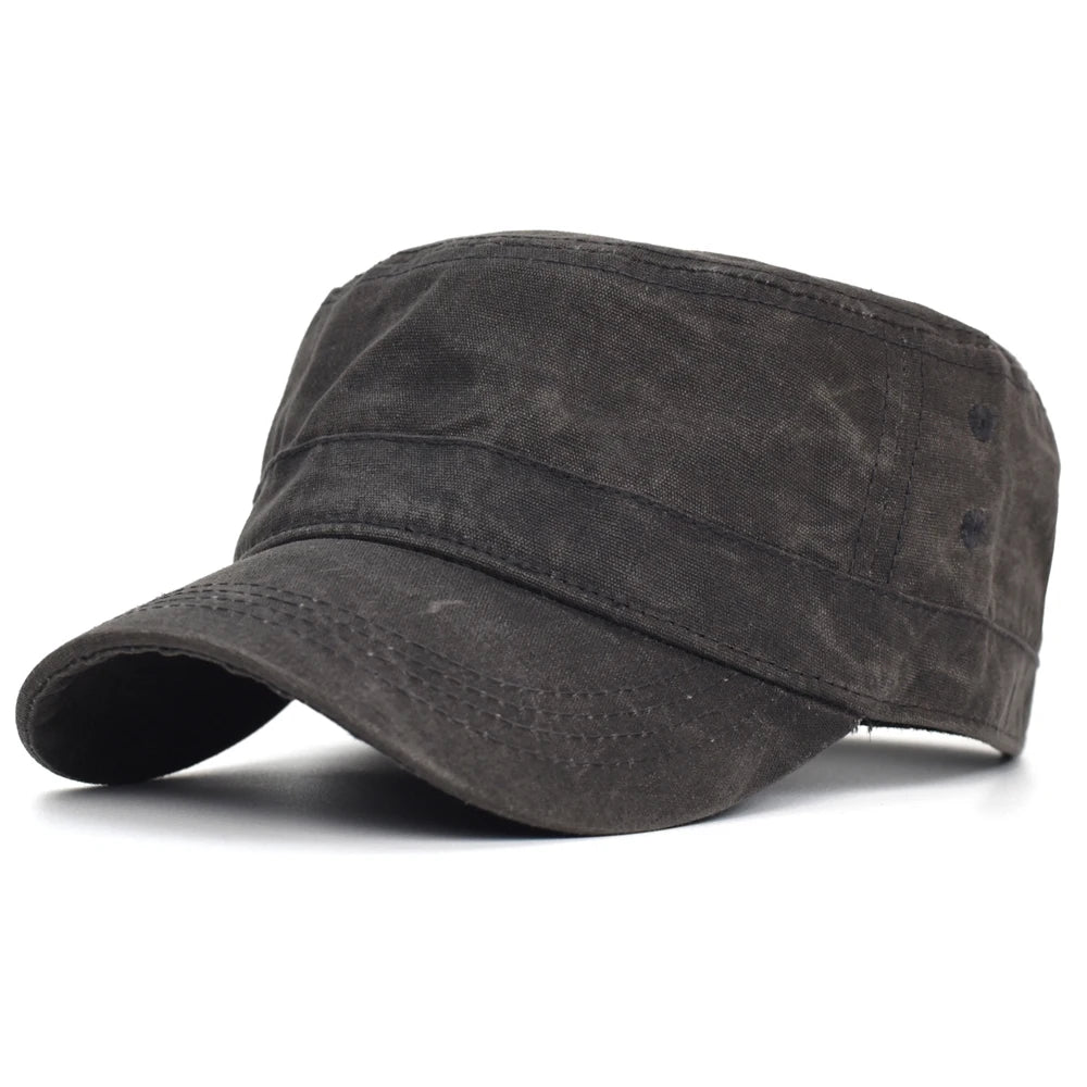 Waxed Canvas Cotton Military Caps Men Waterproof Cadet Army Cap Unique Design