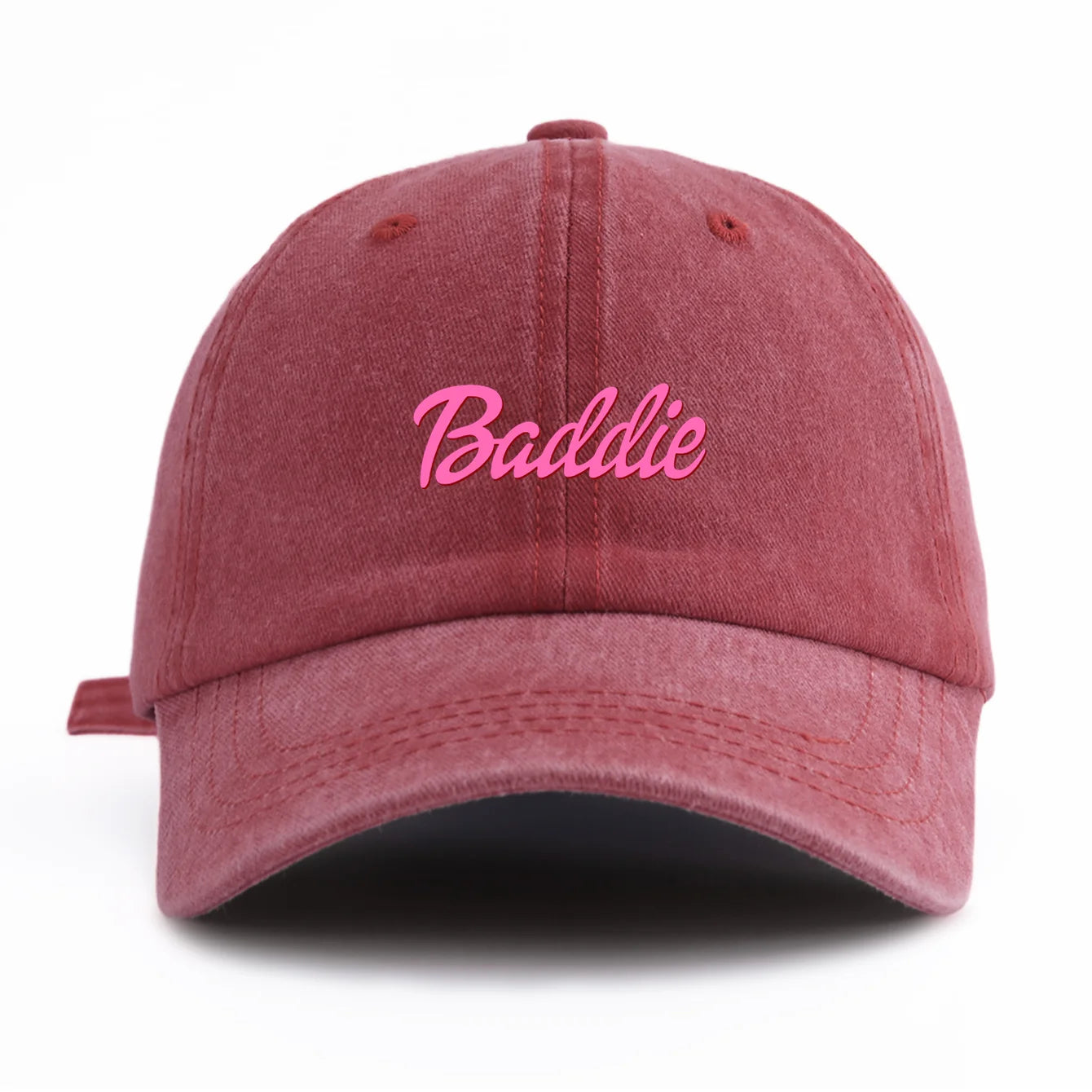Baddie Print Washed Baseball Cap