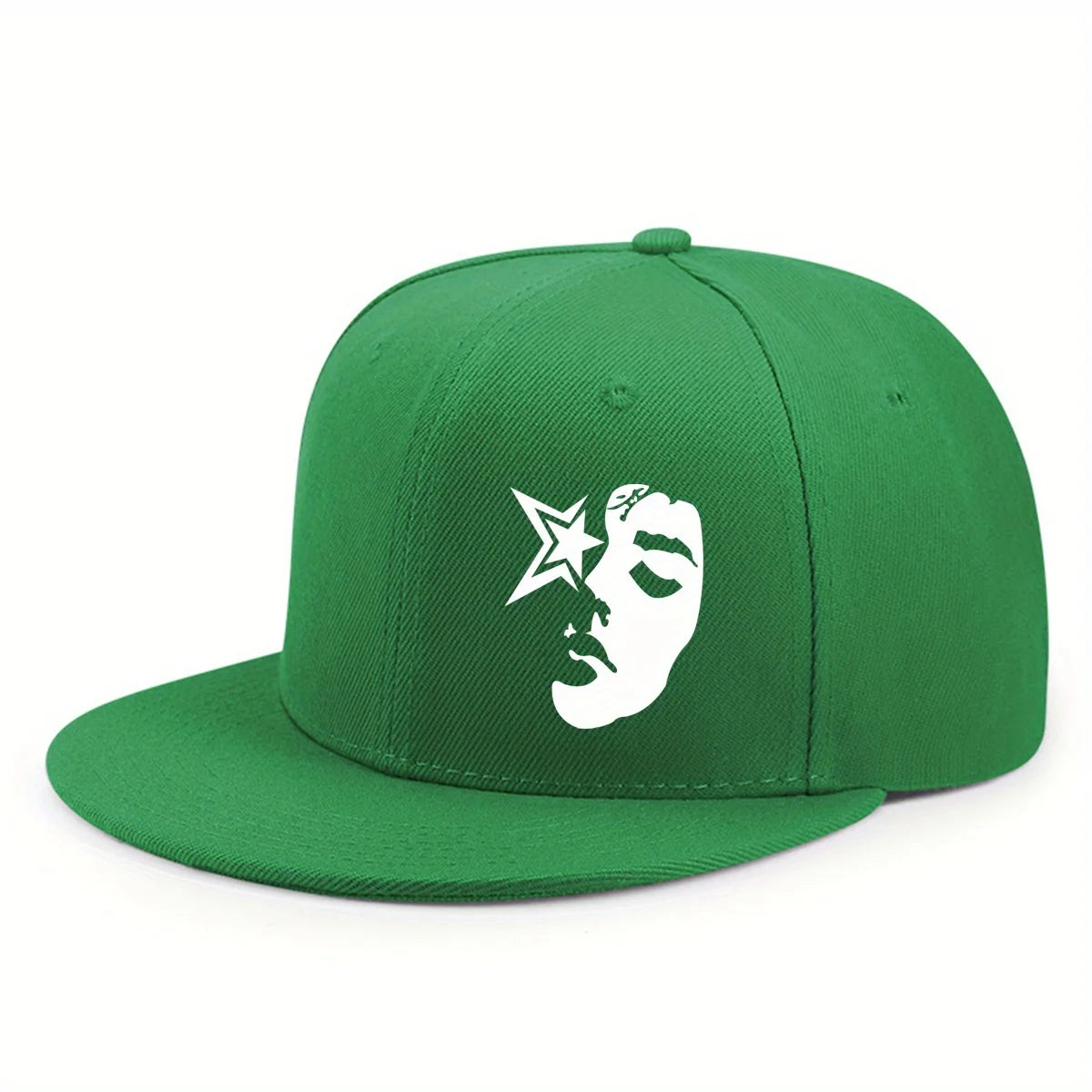 Fashion Face Pattern Printed Flat Brim Hat Hip Hop Y2k Snapback Hats