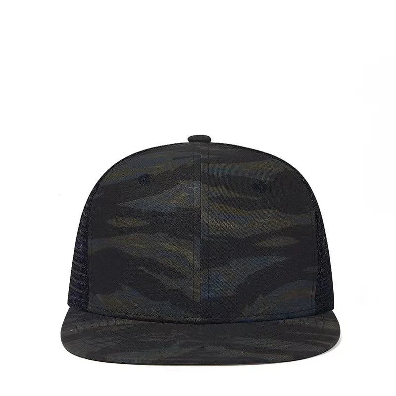 New Fashion Camouflage Web Hat, A Snapback Cotton Hat, A Flat Snapback Cap Men Hat