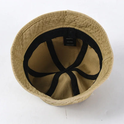 Washed Cotton Bucket Hats Packable Summer Outdoor Cap