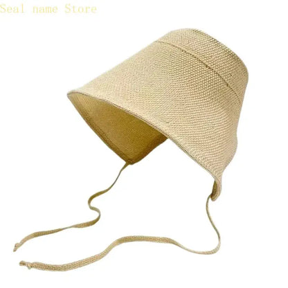 Casual Sun Hat With Chin Ties Bucket Hat