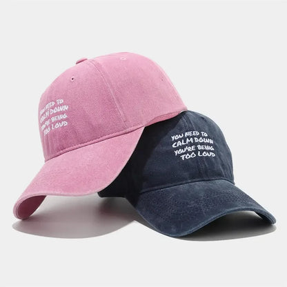 Four Seasons Cotton Letter Print Baseball Cap Adjustable
