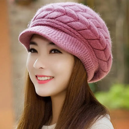Women's Winter Solid Color Warm Knitting Loose Beret