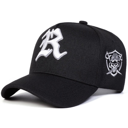 Unisex R Letter Embroidery Baseball Caps Spring Autumn Outdoor