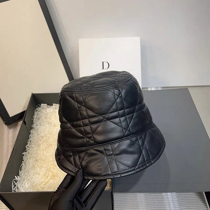 Unisex New York Leather High Quality Personality Bucket Women Hat
