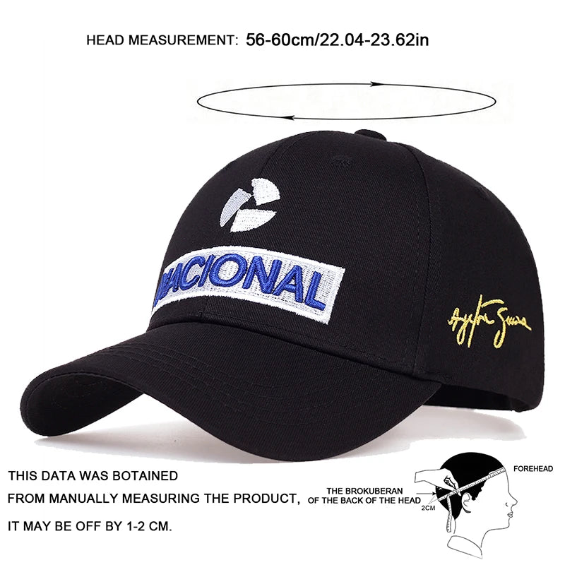 Unisex NACIONAL Letter Embroidery Baseball Caps Outdoor Adjustable Casual Hats Sunscreen Hat Sports Golf Cap