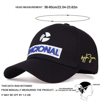 Unisex NACIONAL Letter Embroidery Baseball Caps Outdoor Adjustable Casual Hats Sunscreen Hat Sports Golf Cap