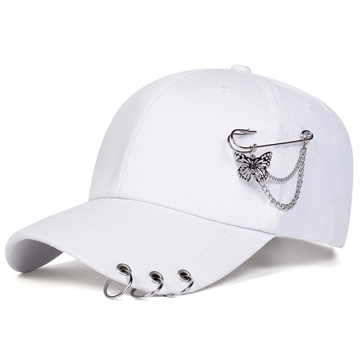 Unisex Butterfly Iron Ring Baseball Caps Spring Autumn