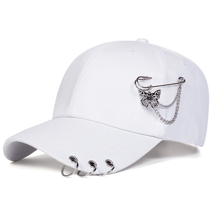 Unisex Butterfly Iron Ring Baseball Caps Spring Autumn