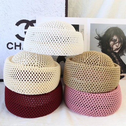 2026 New Summer Mesh Hollow Crochet Berets Women
