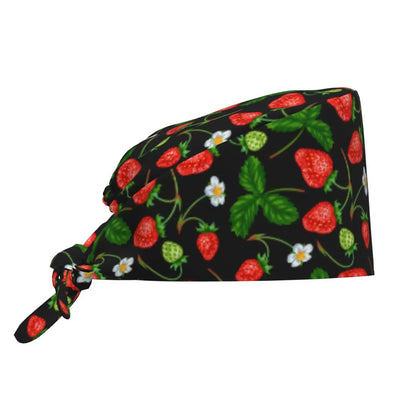 Strawberry Pink Printed Work Cap For Both Men And Women Nurse Doctor Surgical Cap