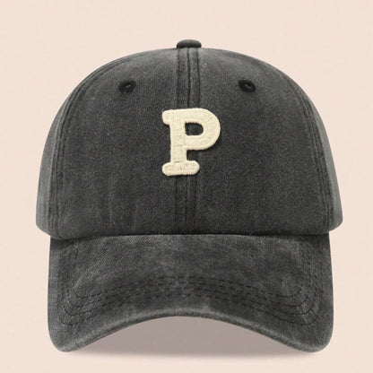 Washed Letter Embroidered Baseball Caps