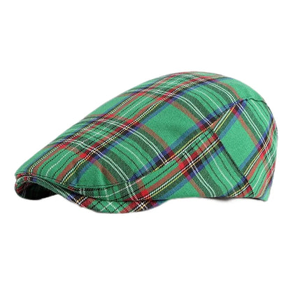 Spring Summer Dopamine Plaid Beret Duck Tongue Forward Hat