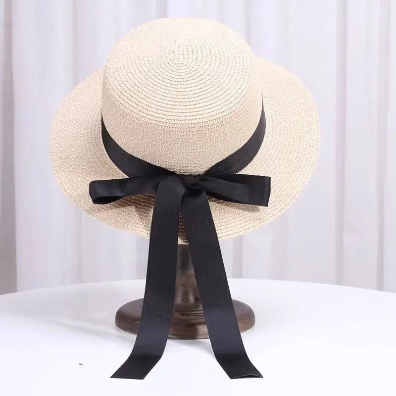 Spring Summer Classics Straw Hat Female Flat Top Bucket Hats
