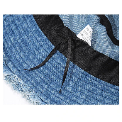 Wide Brim Denim Bucket Hat Beach Packable Travel Fisherman Hat