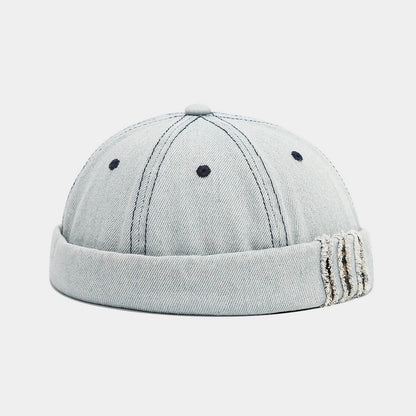 Worn-Out Denim Melon Hat