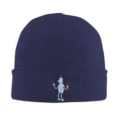 Men Women Rib Knit Cuffed Beanie Futuramas Benders Merch Winter Warm Knitted Caps