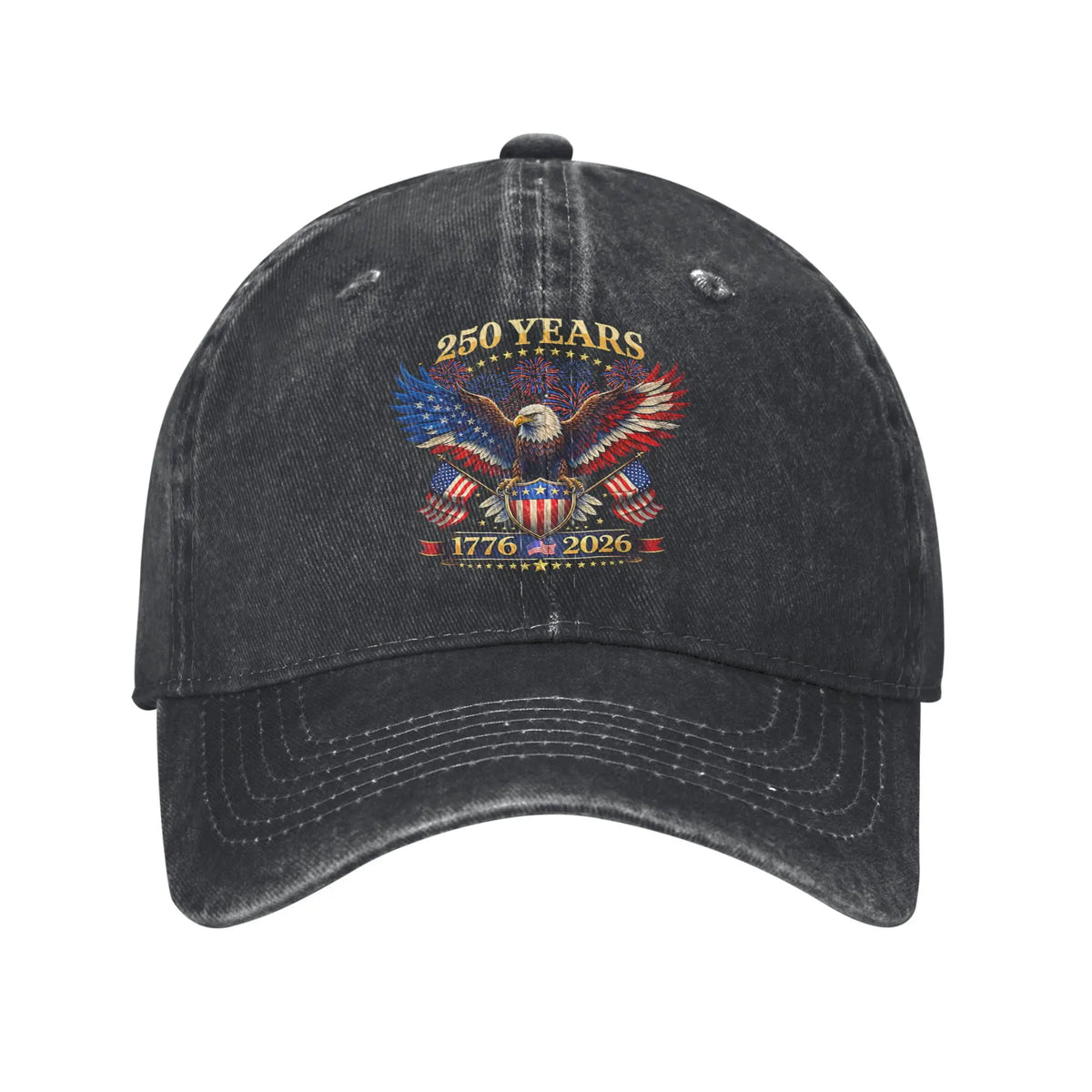 Retro America 250 Years 1776 2026 USA Birthday Baseball Cap
