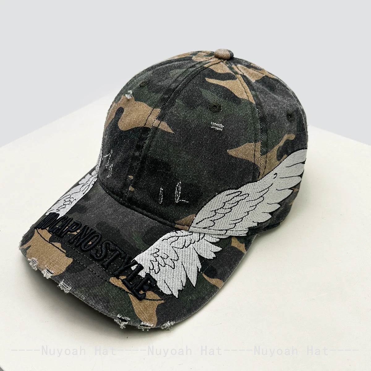 Embroidered Letters Dual-Bladed Angel Wings Baseball Hats