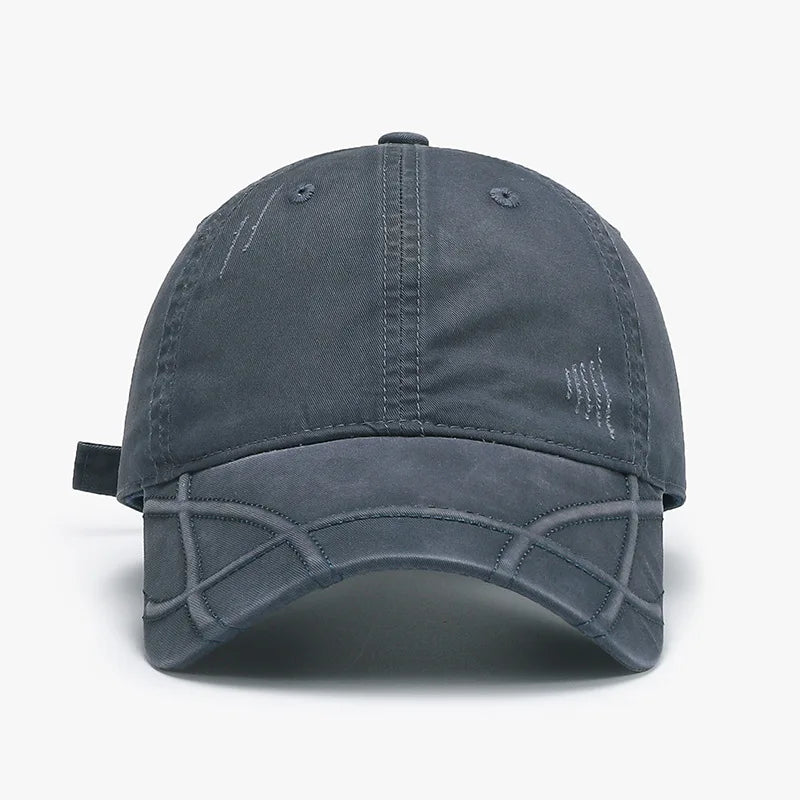 High-Quality Vintage Washed Distressed Denim Baseball Cap