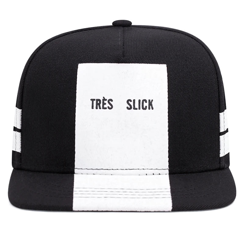Flat brimmed Hat Tres Slick Striped Street Trendy Hip Hop Hat