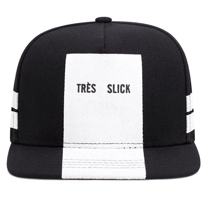 Flat brimmed Hat Tres Slick Striped Street Trendy Hip Hop Hat