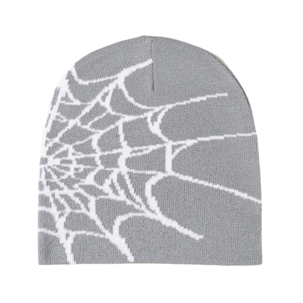 Y2K Soft Spider Web Pattern Beanie Caps