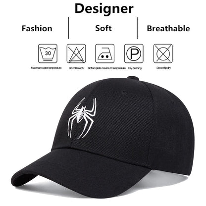 Unisex Spider Embroidery Baseball Caps Spring Autumn