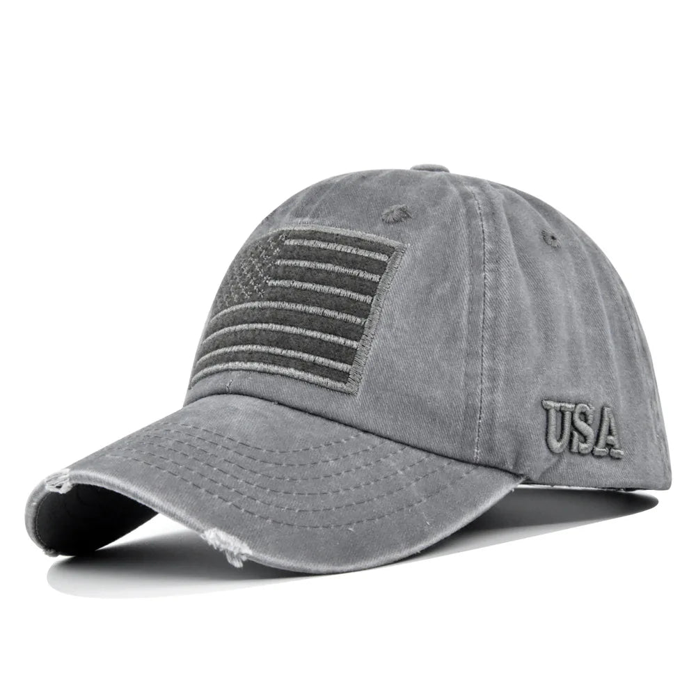 American Flag Unisex Baseball Hat For Men And Women USA Flag Mesh Snapback