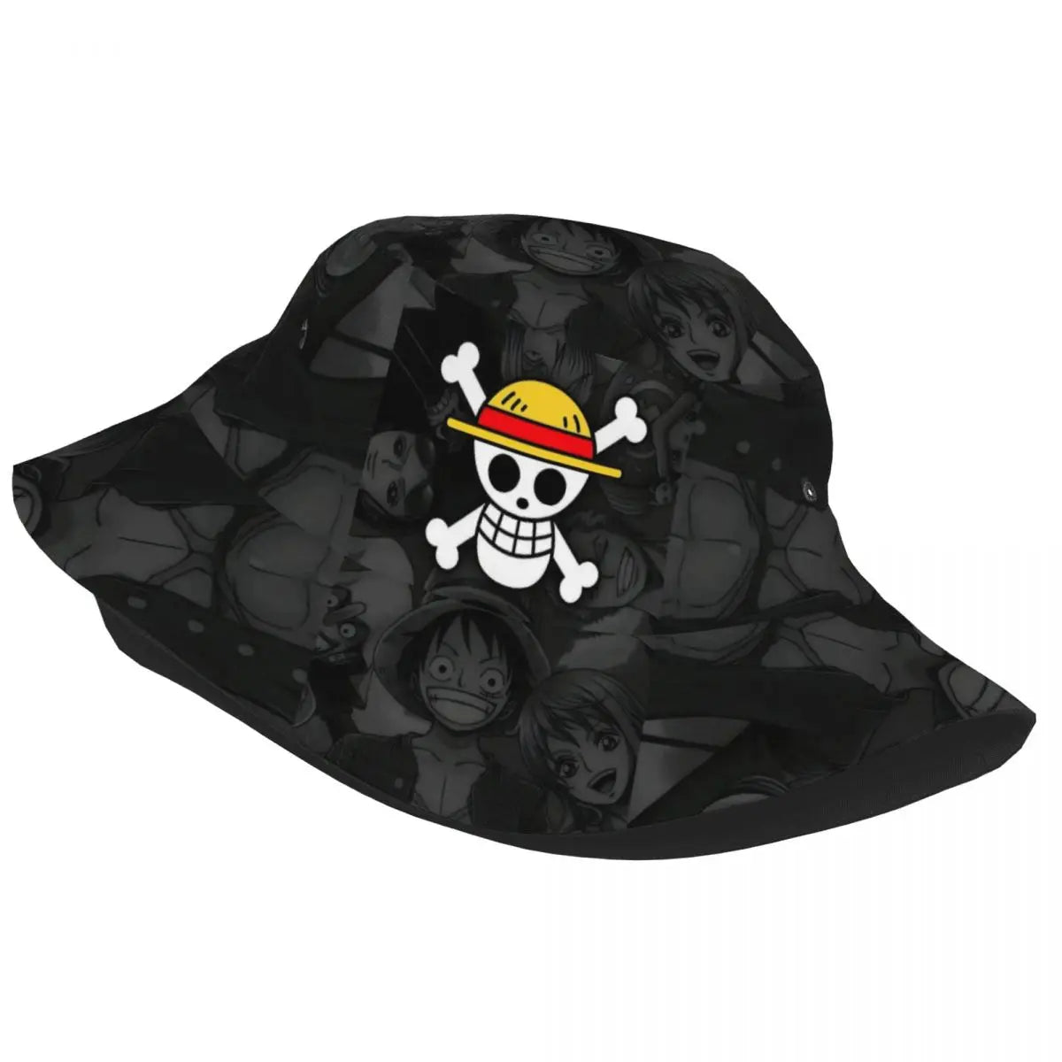 One Piece Straw Hat Luffy Skull Logo Bucket Hat for Teen Beach