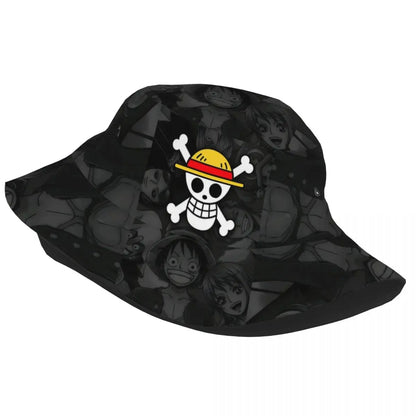 One Piece Straw Hat Luffy Skull Logo Bucket Hat for Teen Beach