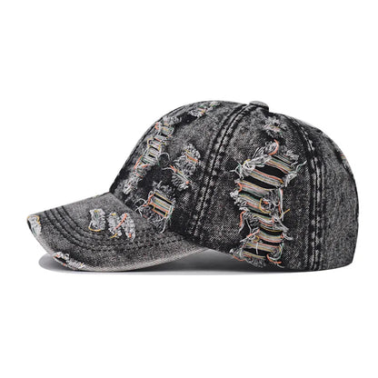 Spring Autumn Wash Denim Cap Hip Hop Fitted Cap