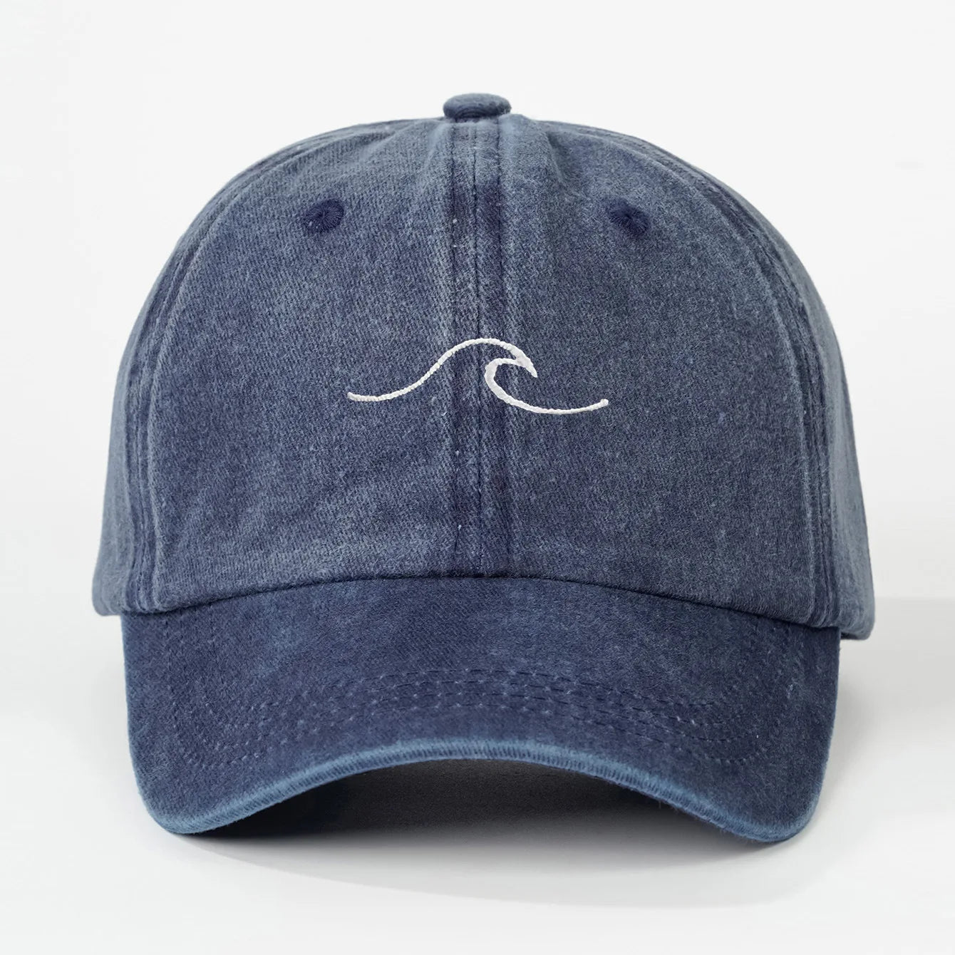 Simple Wave Ripple Embroidery Baseball Cap