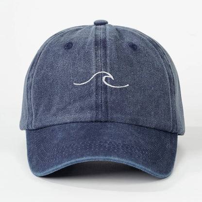 Simple Wave Ripple Embroidery Baseball Cap