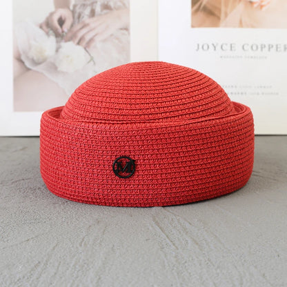 Straw Pillbox Hat Summer Beret Sun Hats
