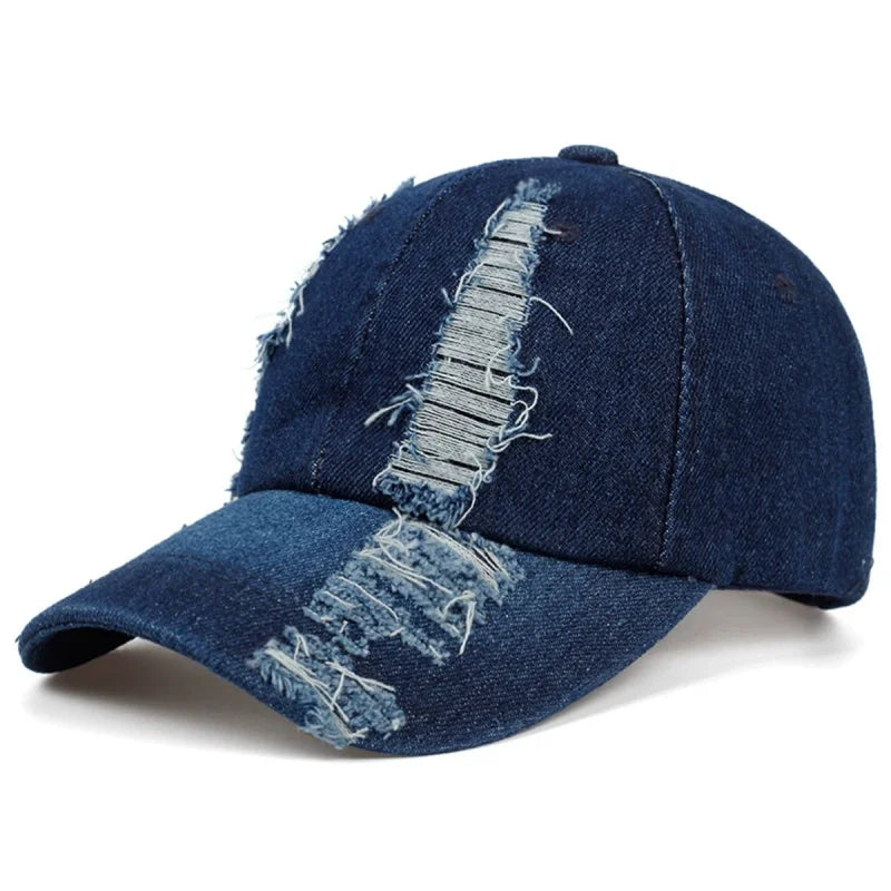 New Solid Color Ripped Baseball Cap