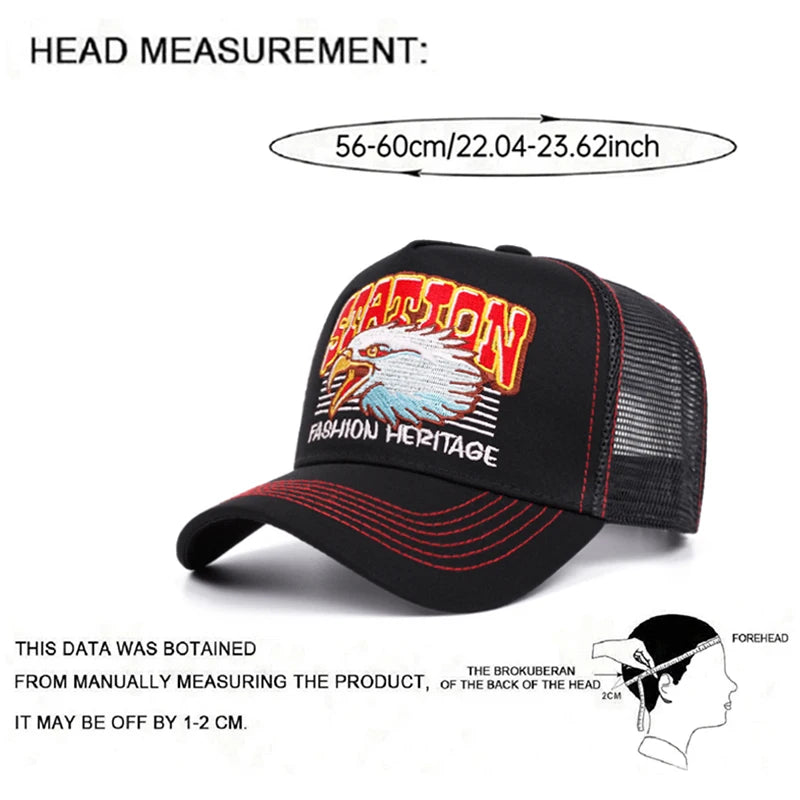 Creative Baseball Hat Station Eagle Head Embroidered Baseball Caps