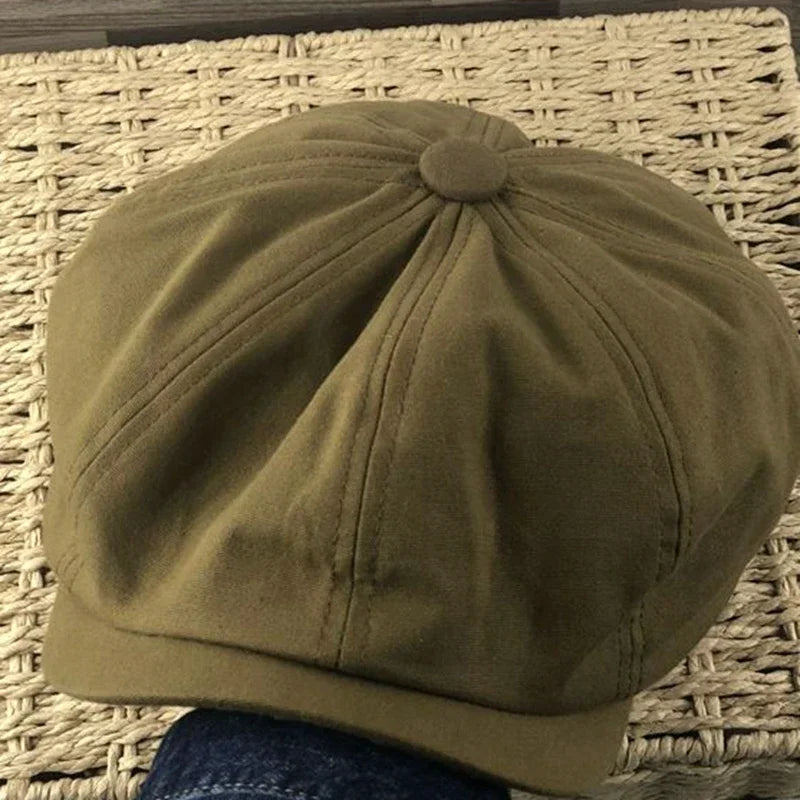 Cotton Linen Octagonal Ivy Hat Women Fashion Berets