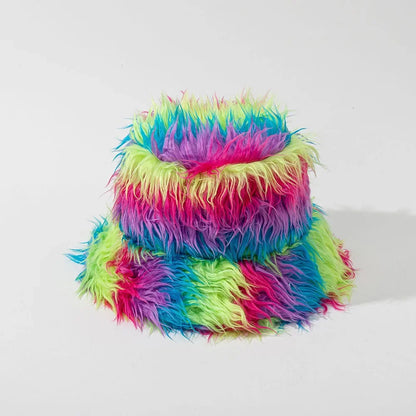 2024 Barrel Caps Funny Fashion Autumn Winter Leopard Fur Bucket Hats