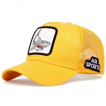Unisex Shark Patch Embroidery Baseball Net Caps Spring Summer