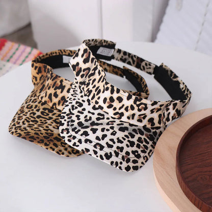 Cute Korean Style Leopard Print Sun Hat