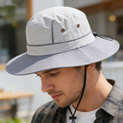 Color-Blocked Wide-Brimmed Sun Hat
