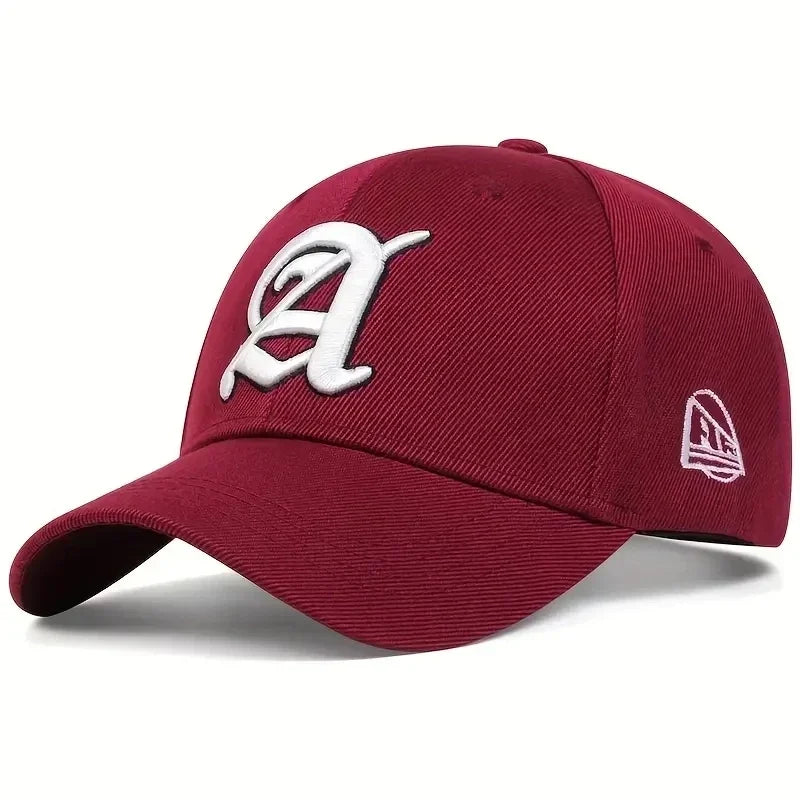 Unisex Letter A Embroidery Baseball Caps Adjustable Casual Hats Autumn Outdoor Sunscreen Hat