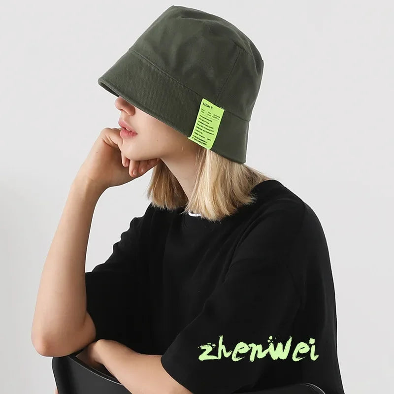 Women Cotton Bucket Hat Summer Bob Korean Fashion Casual Short Brim Panama Fisherman Hat