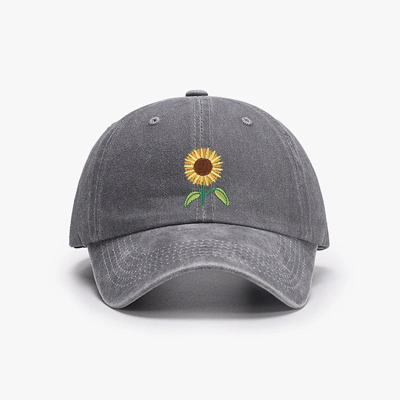 Sunflower Baseball Cap Embroidered Plant Dad Trucker Hat
