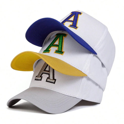 Unisex Stereoscopic A Letter Embroidery Baseball Caps Spring and Autumn