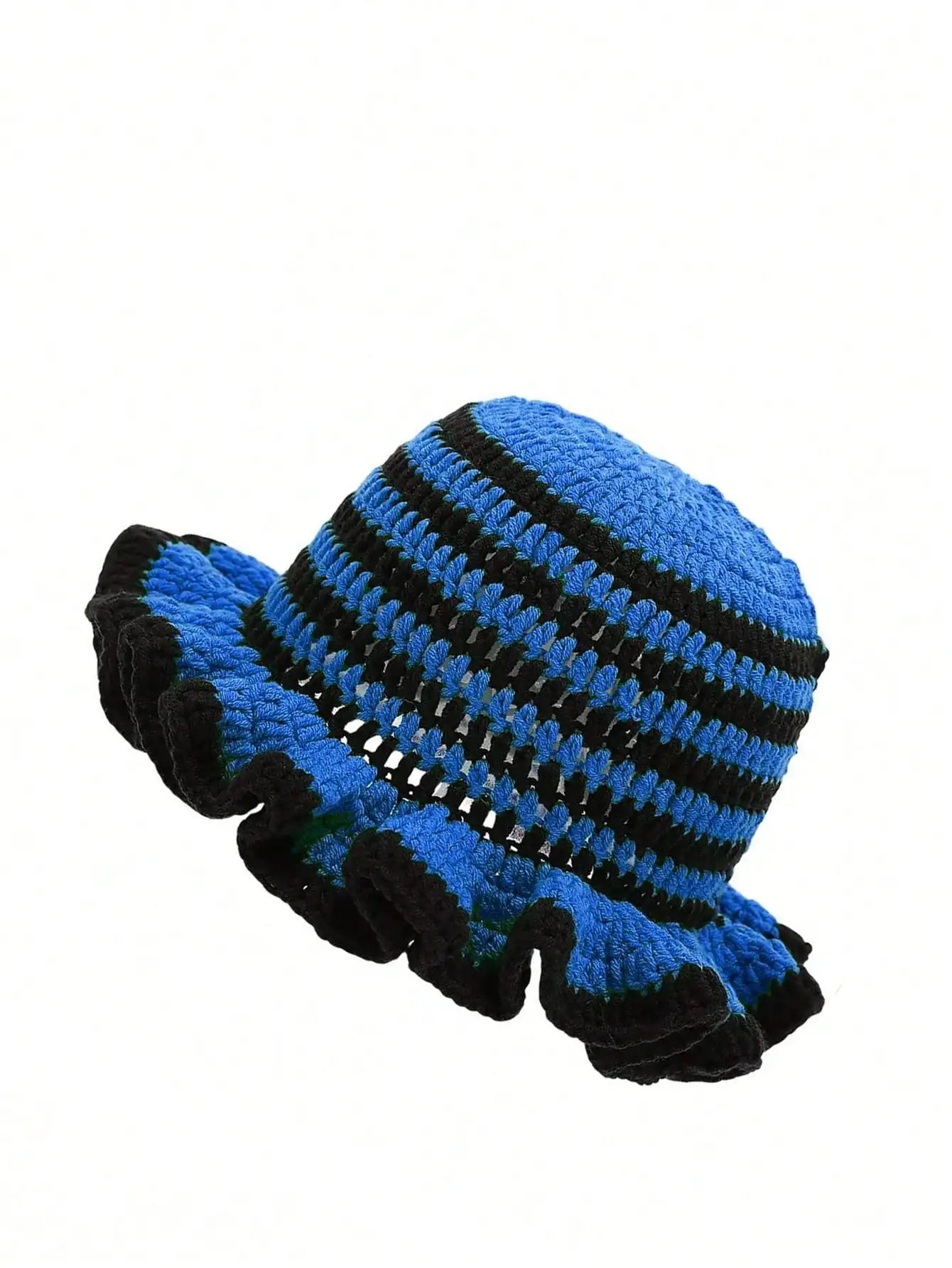 Solid Color Hand Knitted Knit Hat In Bohemian Style With Hollowed Out