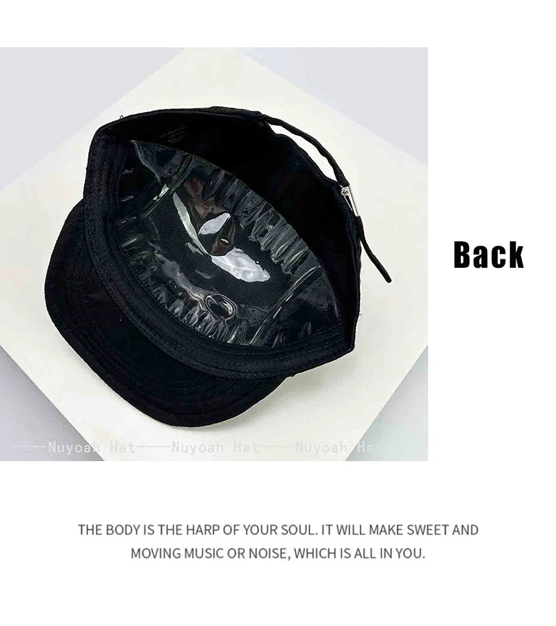 New Korean Patch R Letter Baseball Hats Flat Eave Versatile Suede Peaked Caps Niche Fashion Retro Simple